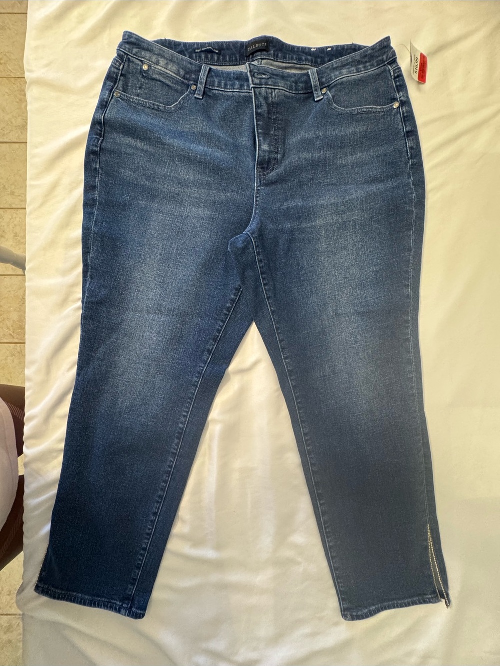 Ariat Dark Blue Ankle Crop Jeans with Rhinestone accents
